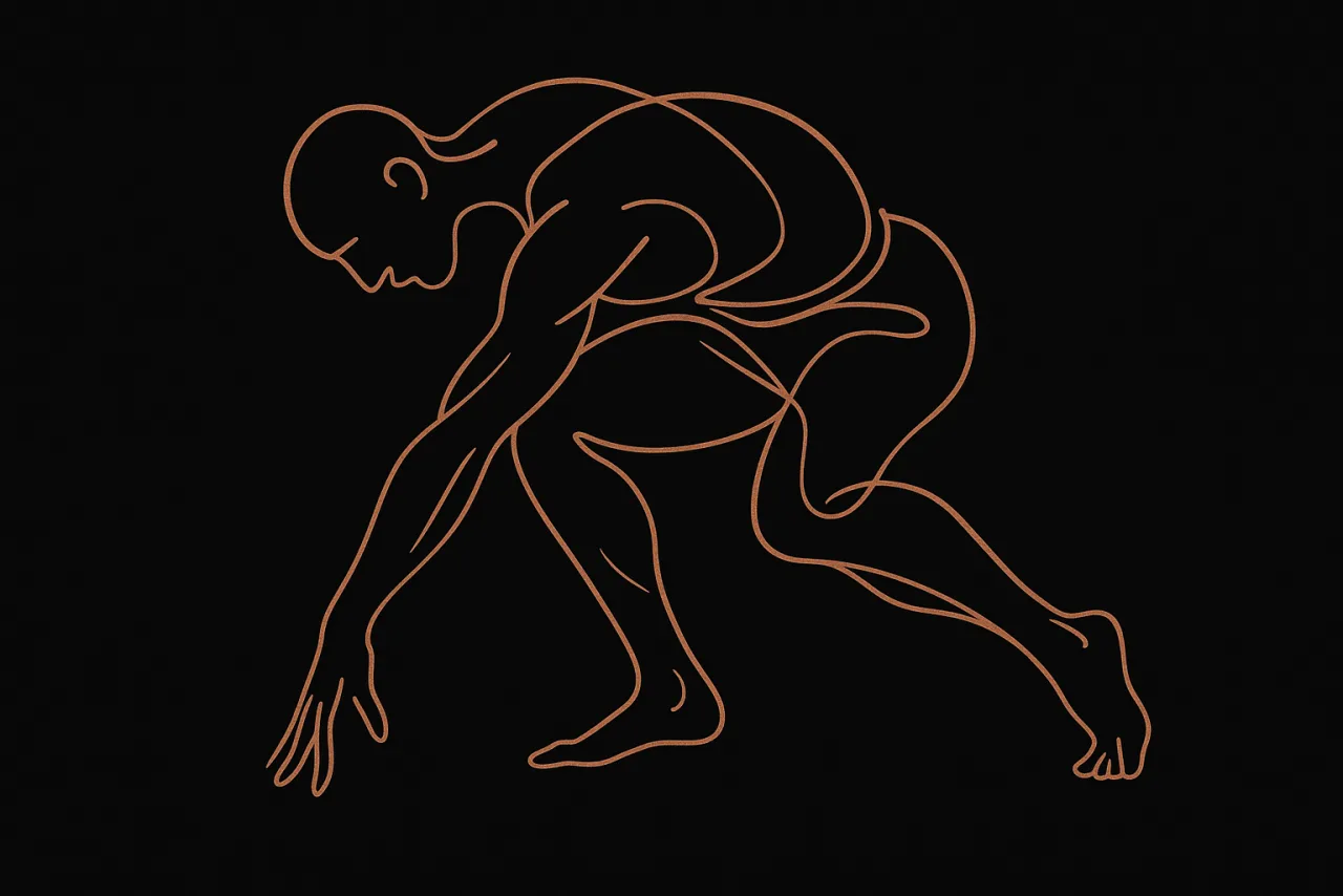 Lijntekening van een danser