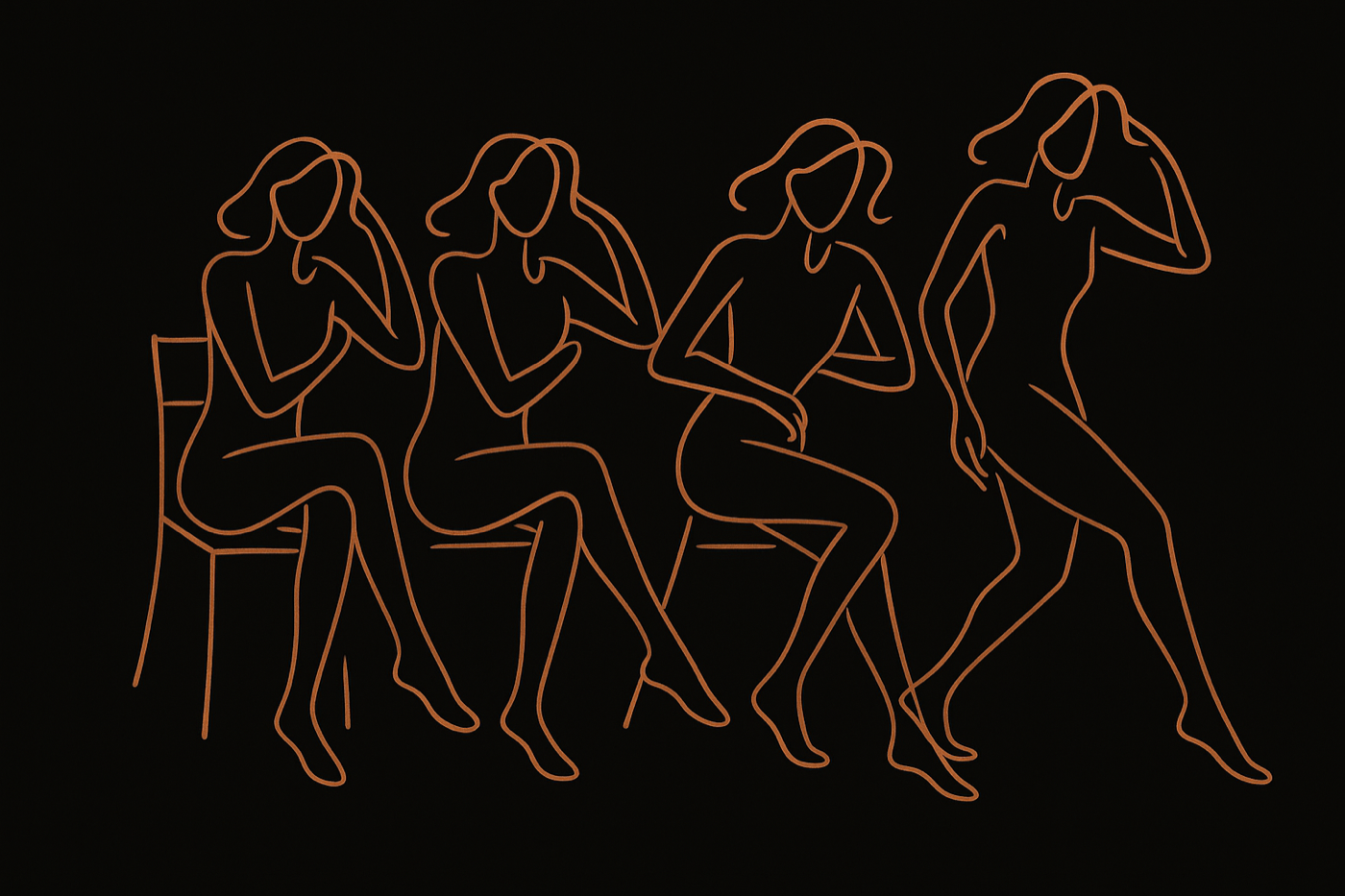 Illustration évoquant Anne Teresa De Keersmaeker en mouvement